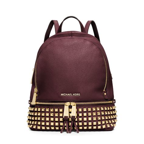 michael kors studded leather backpack|Michael Kors outlet backpacks.